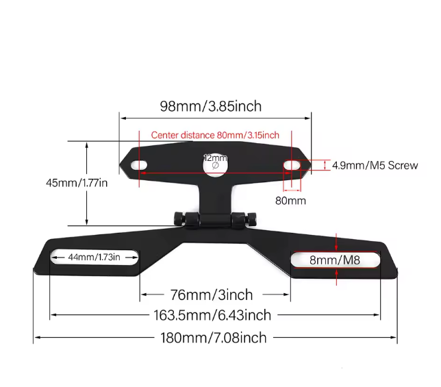 Folding License Plate & Tail Light Bracket